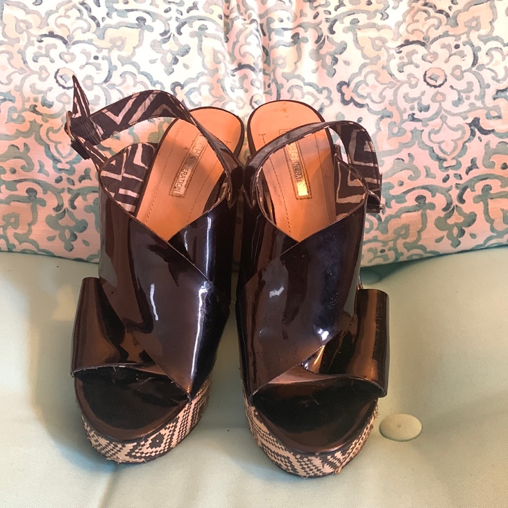 BCBG black sandals